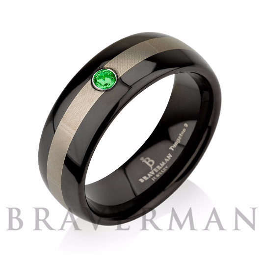 Emerald on sale tungsten ring